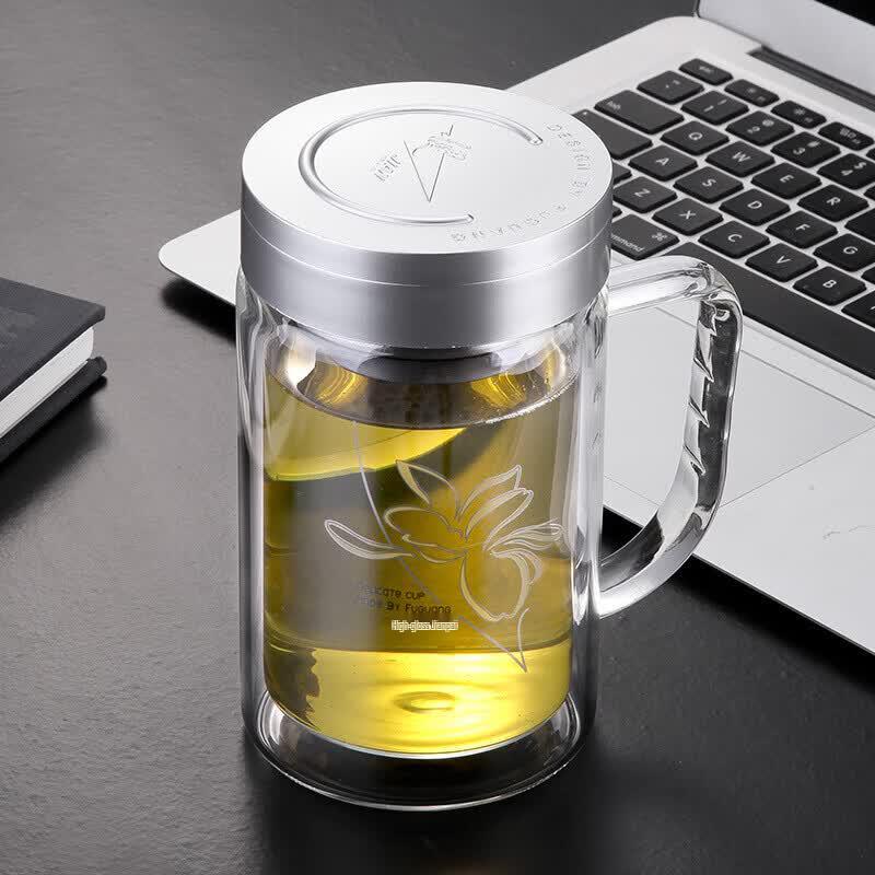 FUGUANG Double-Wall Insulated Glass Cup