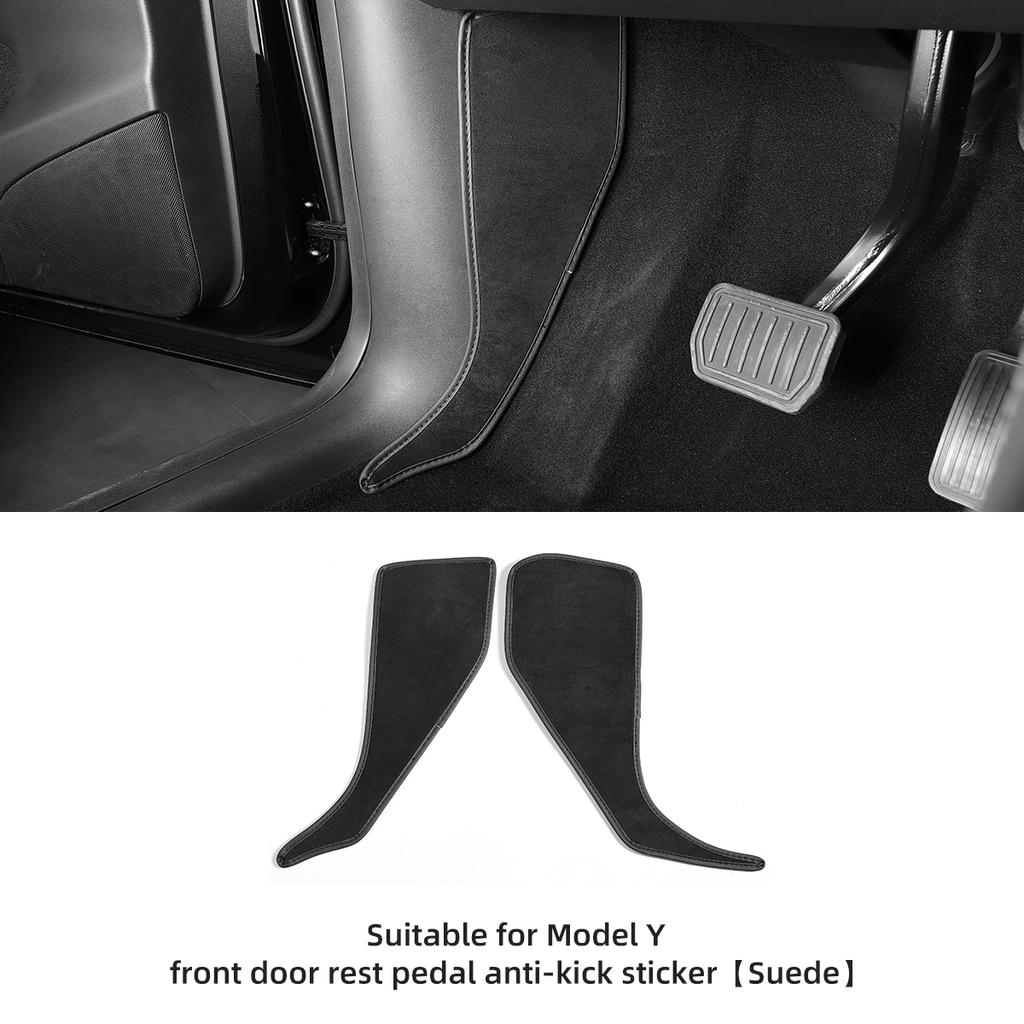 LUCKEASY for Tesla Model 3 Model Y Car Central Control Side Defense Kick Pad Protective Foot Pad Accessories Decoration Trim