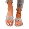 Fashion Ladies Shoes 2025 Summer Plus Size Outdoor Women's Slippers New Transparent PVC Slippers Women Fashion Crystal Bow Flat Sandals