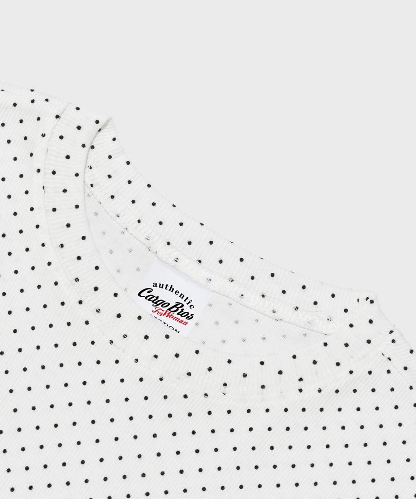 CARGOBROS FOR WOMAN Dot Pattern Short Sleeve T-Shirt (White)
