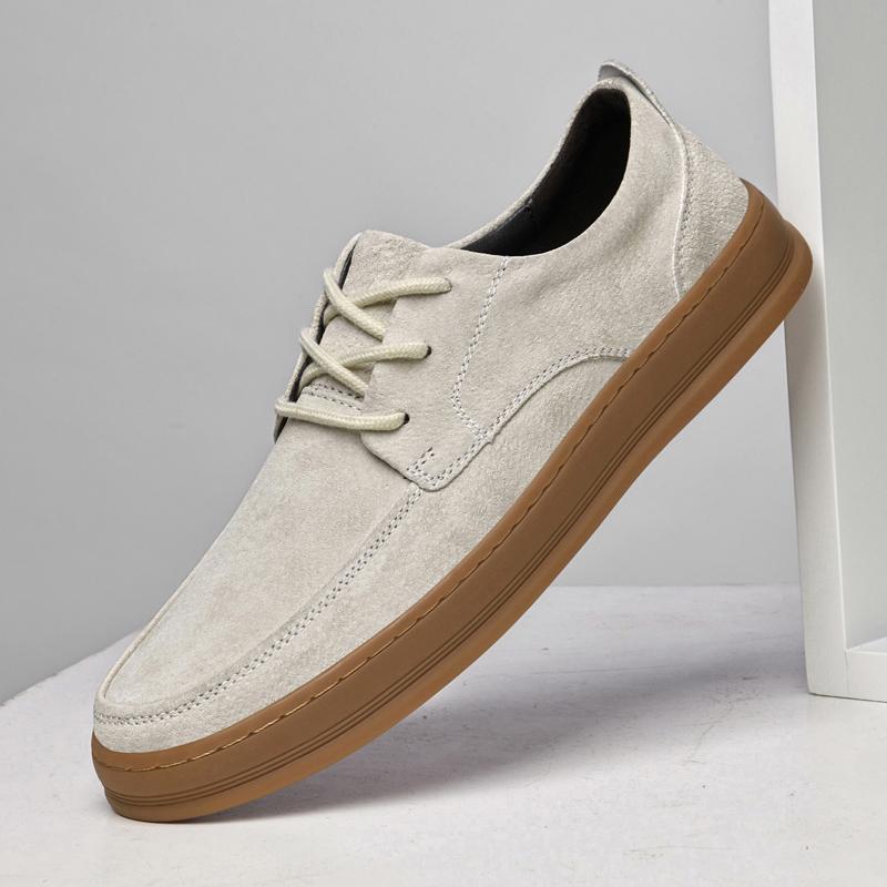 Fashion Hot Sale Men's Suede Leather Casual Shoes Soft Sole Lace-up Man Sneakers Lightweight Oxford Shoes Outdoor Formal Dress Footwear