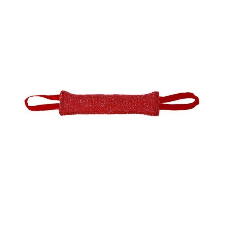 Dog Training Bite Stick Double Handle Interactive Toy Teeth Grinding Dog Training Stick Pet Training Jute Sleeve Dog Toys красный