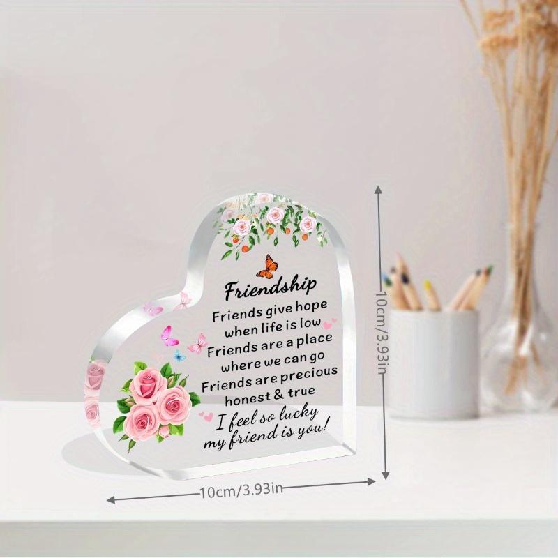 Inspirujące Serce Przyjaźni - Akrylowy Prezent dla Najlepszej Przyjaciółki i Przyjaciół na Odległość