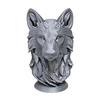 3D Printed Wolf Head Figurine, Realistic Wolf Head Statue with Round Base, Wild Animal Head Sculpture for Home Office Bookshelf