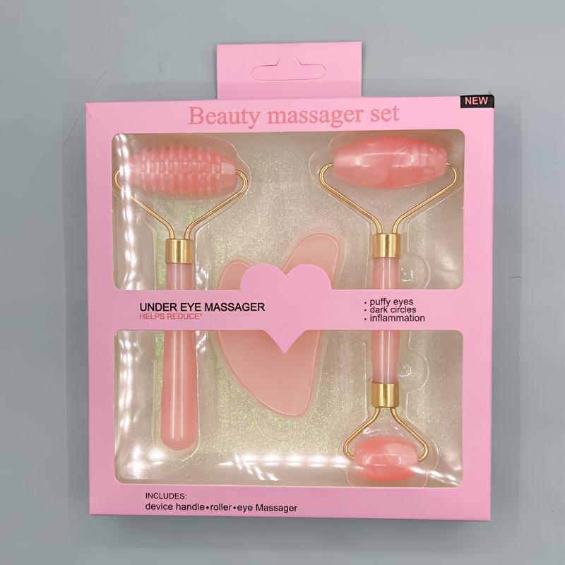 3Pcs Gua Sha Scraper Board Roller Massage Guasha for Face Neck Skin Lifting Wrinkle Remover Beauty Face Care SPA Massage Set