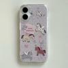 Ins-Stil Bunte Niedliche Fliegende Pferde Handyhülle für iPhone 17 16 15 14 13 12 11 Pro Max X Xs XR Air Plus Federstruktur Hülle