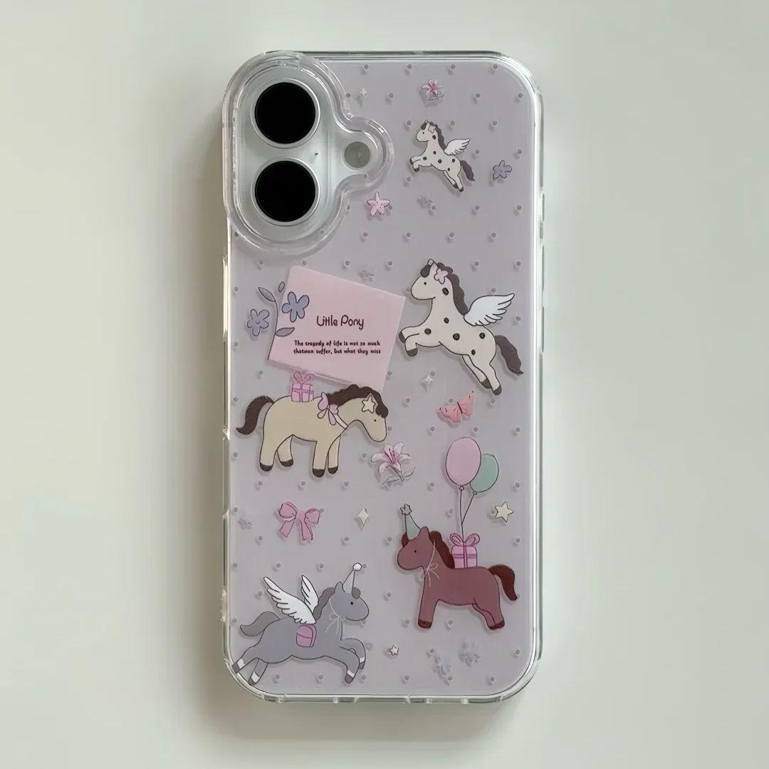 

Ins Style Colorful Cute Flying Horse Phone Case for Samsung Galaxy A37 A57 A17 A07 A56 A36 A26 A73 A55 A54 A53 4G 5G Back Cover Samsung A17 5G