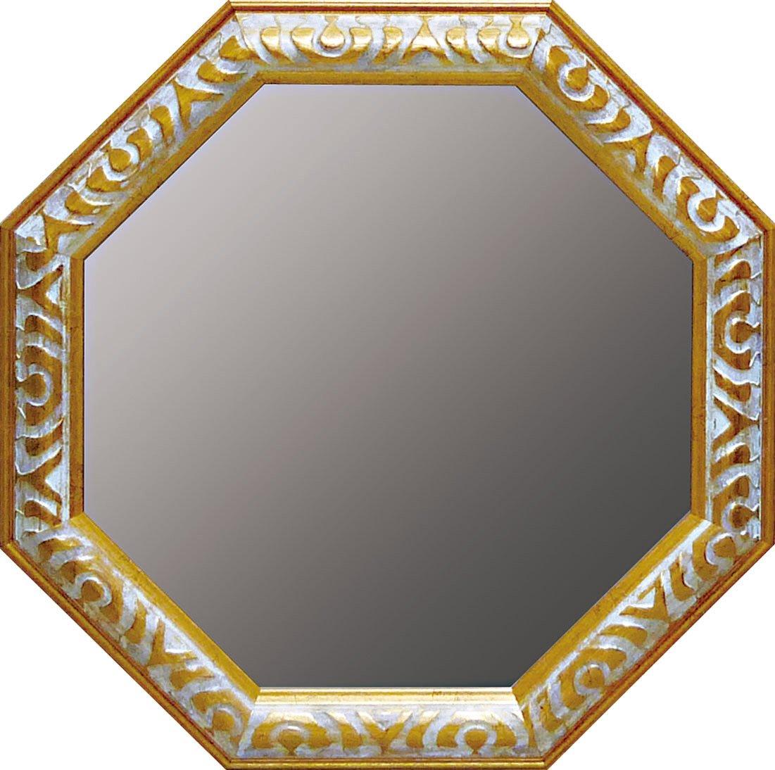 

You-Power Antique Octagonal Mirror, Large, Gold/Antique White, AM-05025