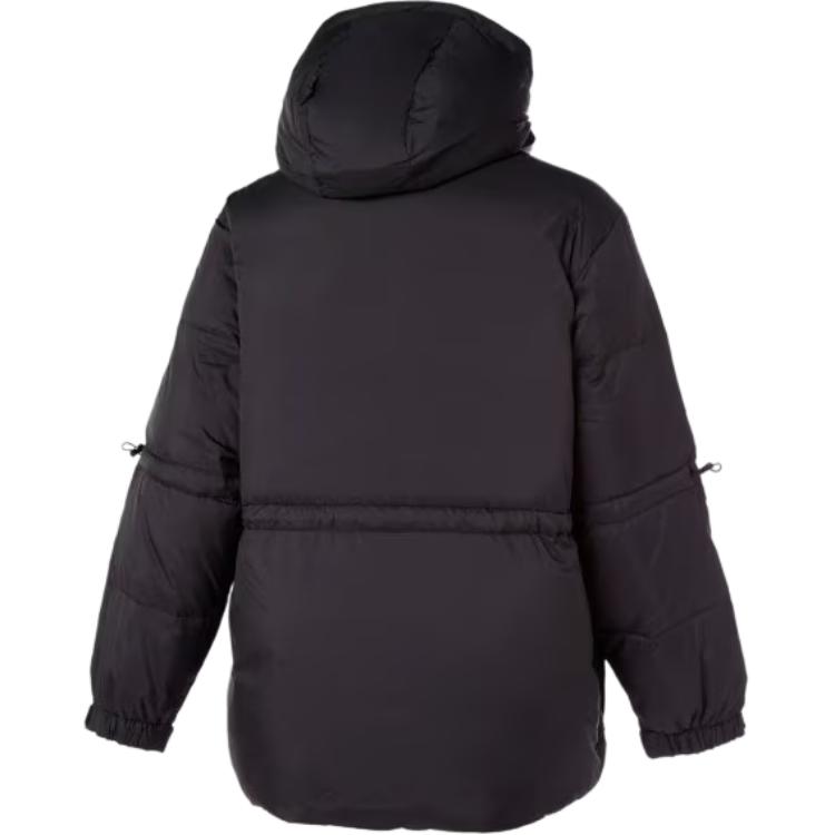 Puma Solid Color Hooded Logo Print Jacket Unisex Jacket Black 932542-01