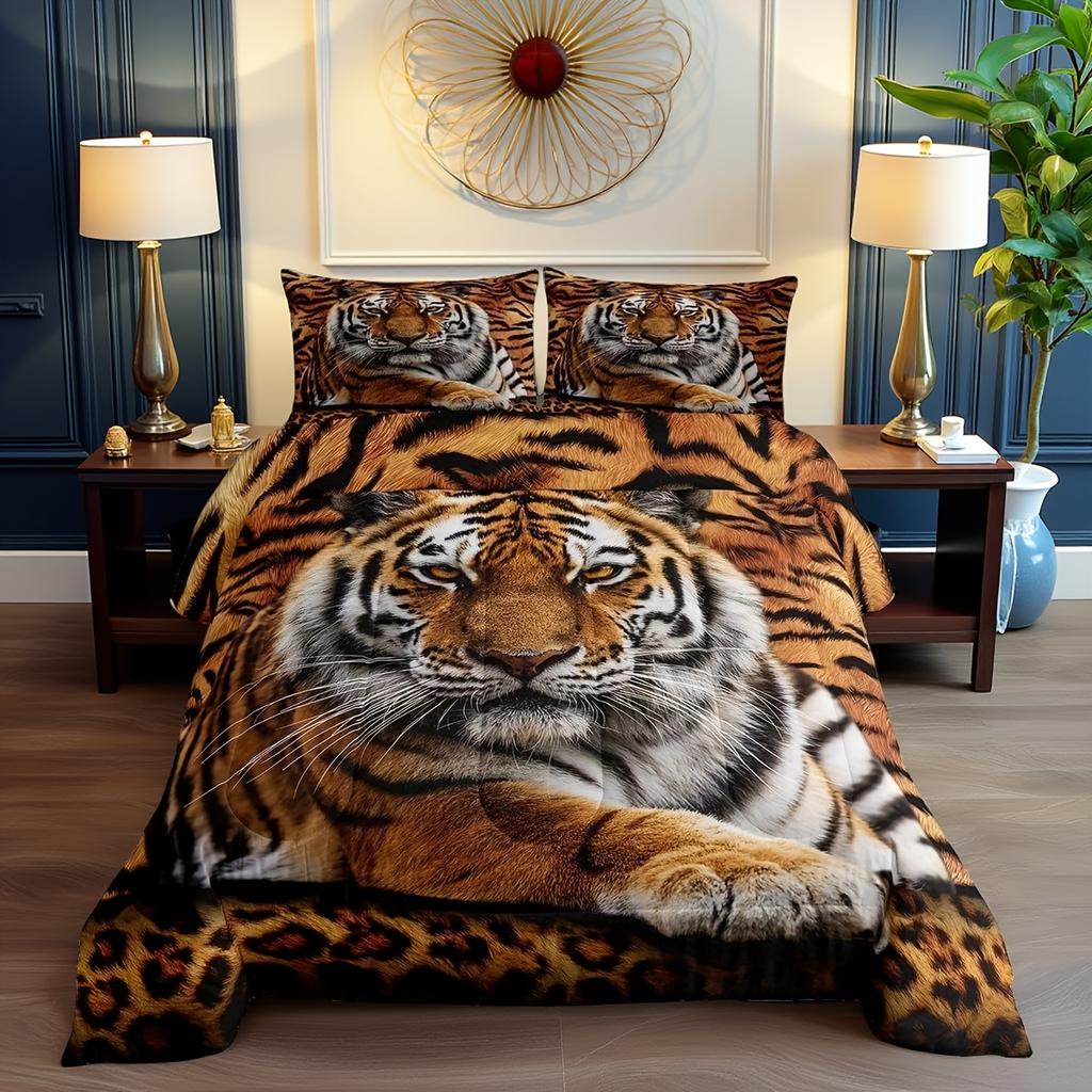 Set Biancheria da Letto Tigre Stampa 3D Copripiumino Set Amico della Pelle Singolo Twin Matrimoniale Dimensioni Arredo Camera da Letto Set Copripiumino Regalo di Compleanno