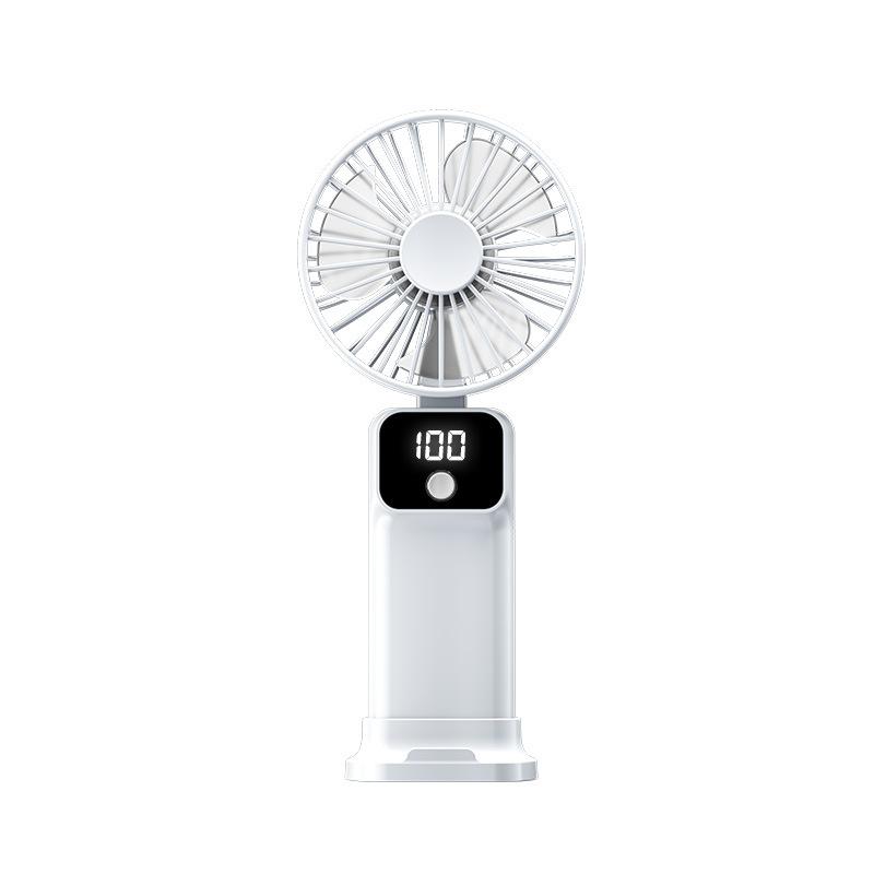 2026 New USB Mini Fan Digital Display Foldable 100-Speed Super Wind Long Battery Life Portable Camping Fan