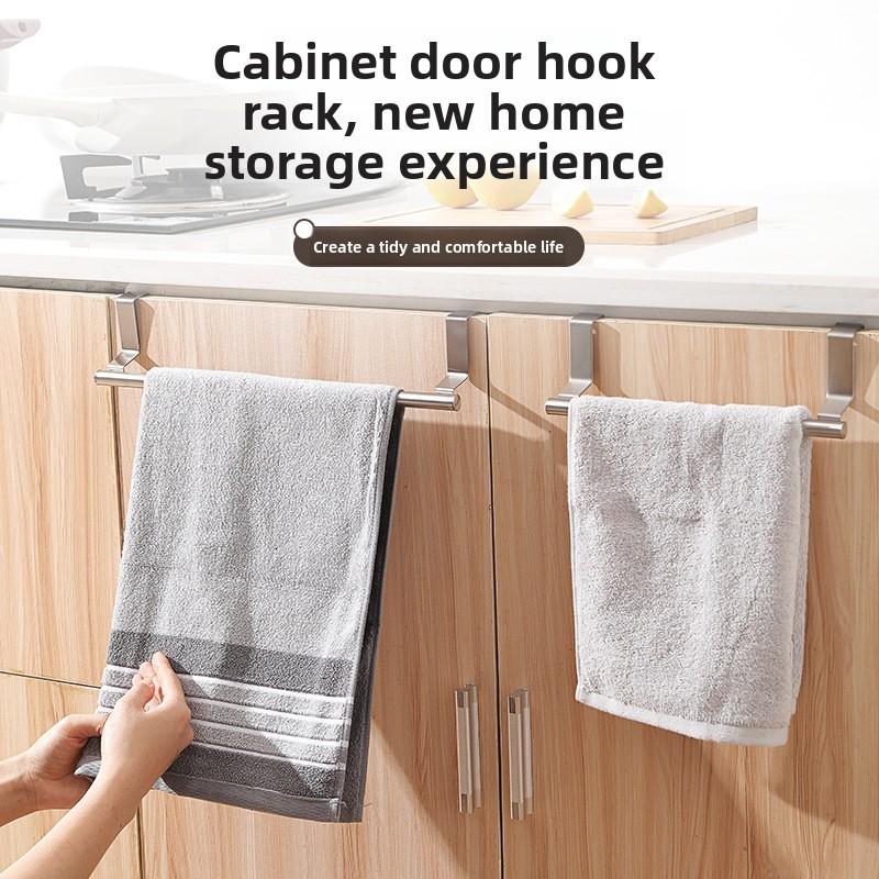 Handtuchhalter über der Tür, Handtuchhalter aus Edelstahl, Aufbewahrungs-Organizer für Badezimmer, Küchenschranktür, hängender Handtuchhalter