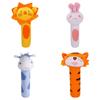 Adorable Baby Grasping Training Bb Stick Squeaky Toy With Animal Designs And Soft Knitted Fabric Stuffed With Pp Cotton