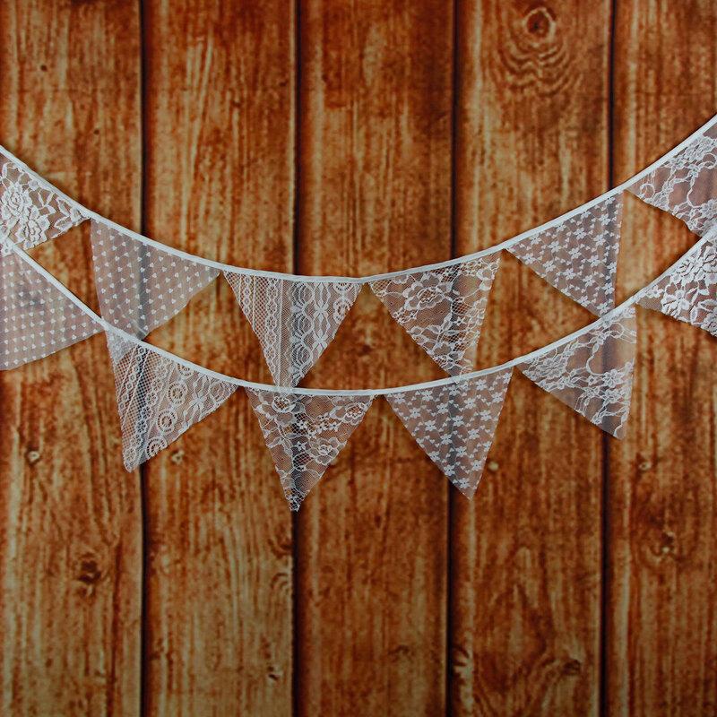 OEING Vintage Floral Lace Wedding Bunting 3.2m