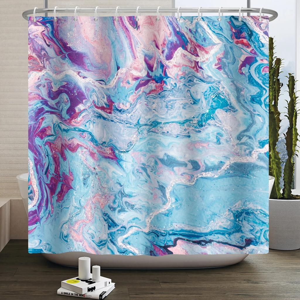 Marble Bathroom Curtain Abstract Modern Luxury Shower Curtain Waterproof Fabric Shower Curtain Bath Curtains With Hooks180x200
