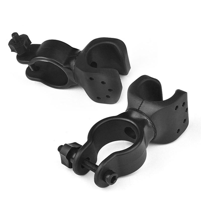 1pcs Torch Clip Mount Bicycle Front Light Bracket Flashlight Holder 360Rotation With Antiskid Rubber Waterproof Bike Accessories