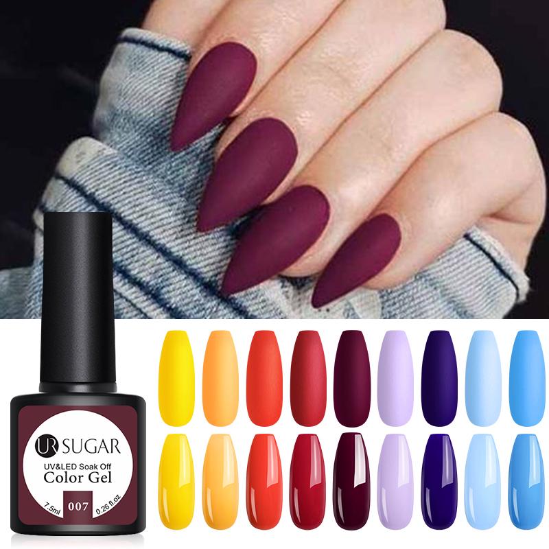 

UR SUGAR 7.5ml Matte Nail Gel Laser Nail Польский богатый цвет ногтей Гель 62 Цвета