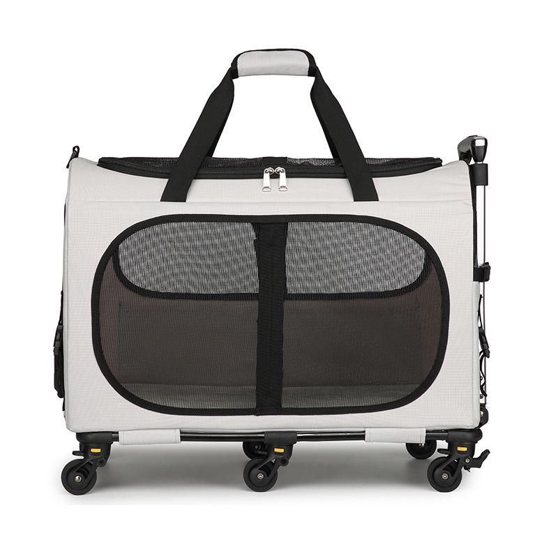 Portable Foldable Pet Carrier for Two Cats with Breathable Design and Large Capacity