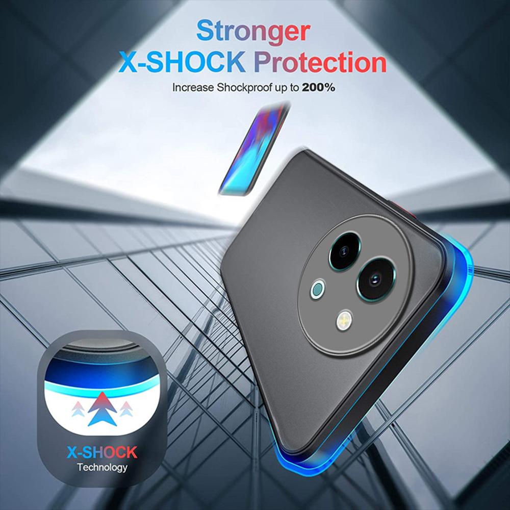 Matte Hard PC Phone Case for VIVO Y18 Y38 Y03 4G Y18E Y100 Shockproof Armor TPU Camera Lens Protection Silicone Edge Cover for Vivo Y 38 18