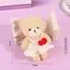 Blush Bear Doll Keychain: Cute Skirt Plush Heart Bag Charm Gift