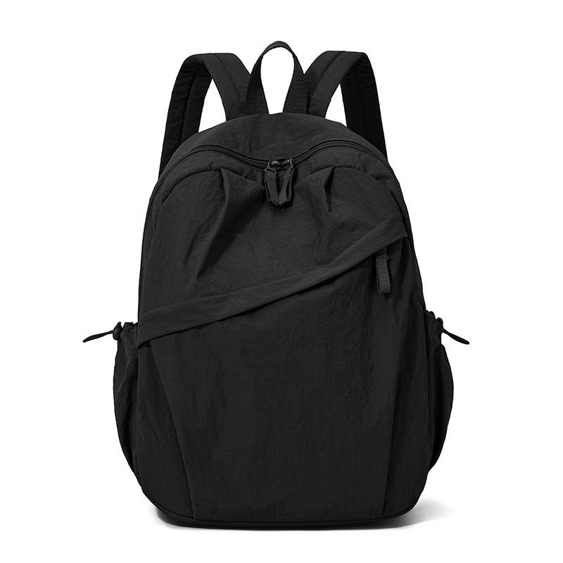 Ultra-leichter Damen-Nylon-Rucksack im koreanischen Stil - Großes Fassungsvermögen, Vielseitig, Einfarbige Ausführung für den täglichen Weg