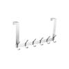 Over the Door Hook Horizontal 6 Hook Rack Hanger Towel and Clothing Hanger Stainless Steel Storage Overdoor Hook