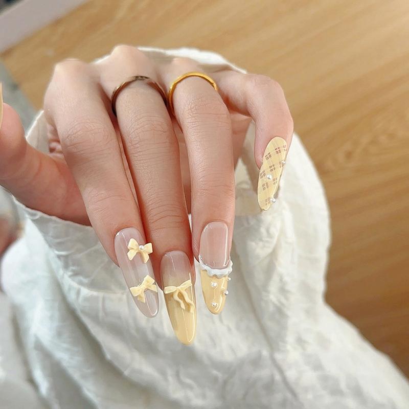 50Pcs Waved Ribbon Bows Nail Art Decorations Solid Color Bowknots Resin Nail Art Decorations For Diy Hairpin Nails Parts