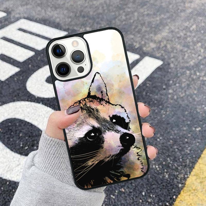 Meme Raccoon Funny Pose Unique Phone Case for iPhone 17 16 15 14 13 12 11 Series Pro Max Plus Double Layer Protection