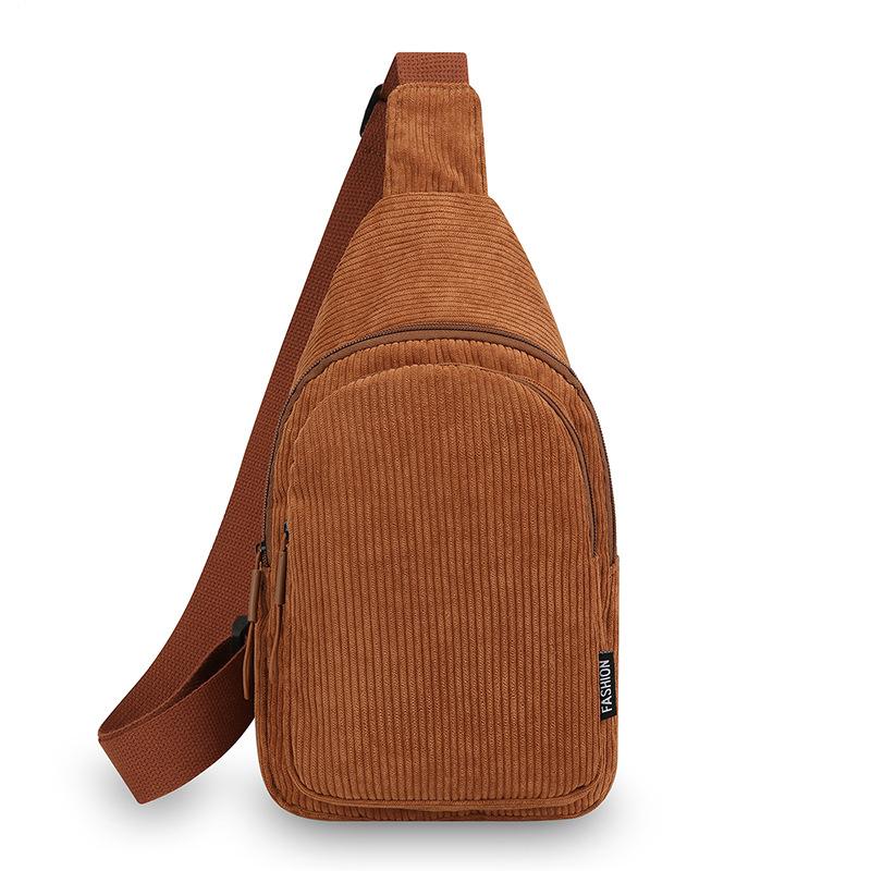 1 Stück Retro-Corduroy-Brusttasche neue lässige und leichte Umhängetasche trendige Mode einfache College-Studenten-Brusttasche