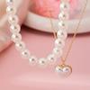 Stylish Simple Pearl Necklace Double Layer Women's Necklace Stacked Wind Alloy Necklace, Accessories