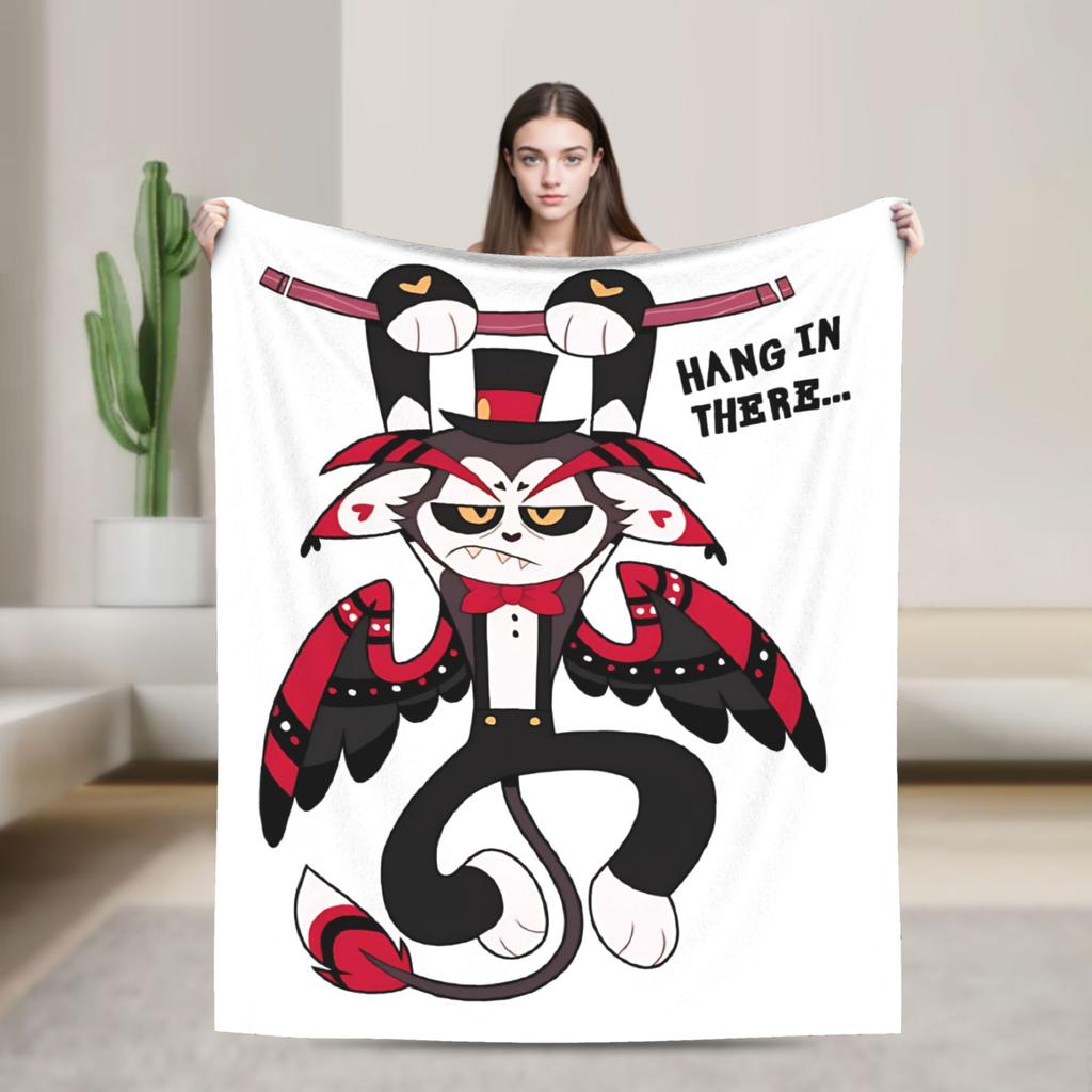 Hazbins Hotels Cartoon Blanket Fleece Textile Decor Breathable Ultra-Soft Throw Blanket for Home Travel Bedspreads