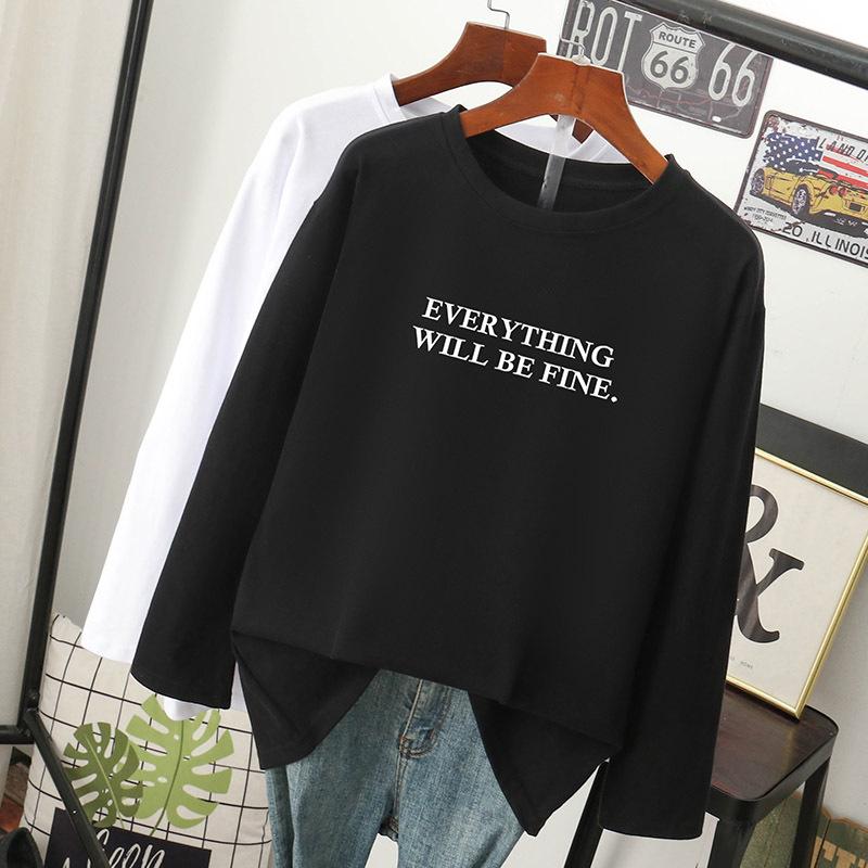 Dámské 2024 volné bavlněné tričko s dlouhým rukávem - Všestranná jarní/podzimní móda