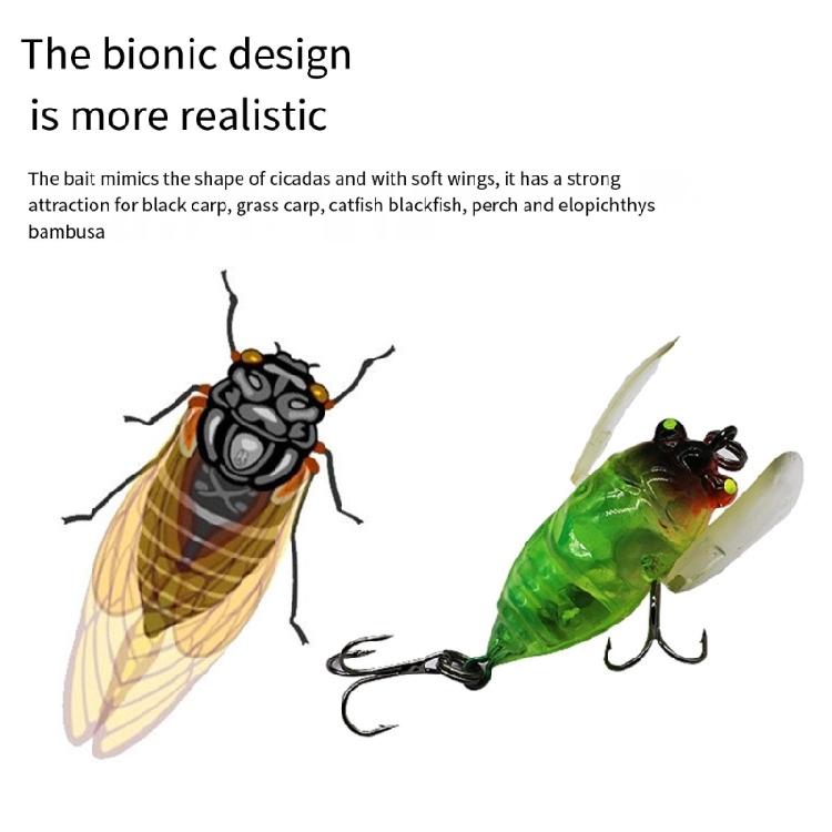 5Pcs Cicada Crankbait Fishing Lures Artificial Baits Insect Baits Fishing Tackle 4.5cm 6g Hard Baits