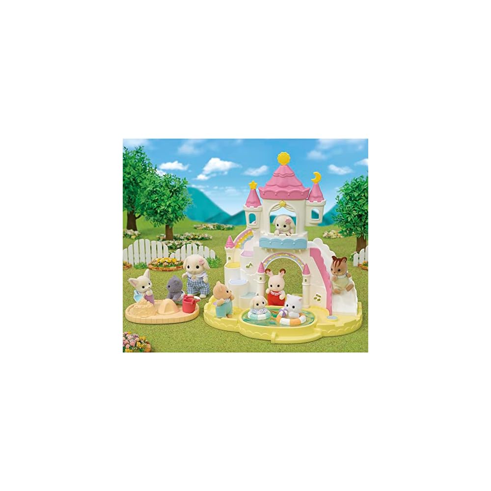 EPOCH Sylvanian Families Playground Equipment Castle Sandpit Pool Set S-72 ST Mark Certified Toy Dollhouse for Ages 3 and Up