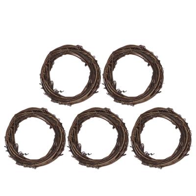 5 Stück Natürliche Weinrebenkranzringe Papageien Rattan Rebe Zweig Kranzreifen für DIY Deko