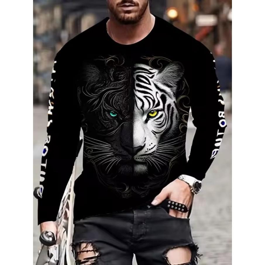 women o neck long sleeve 3d print t shirt