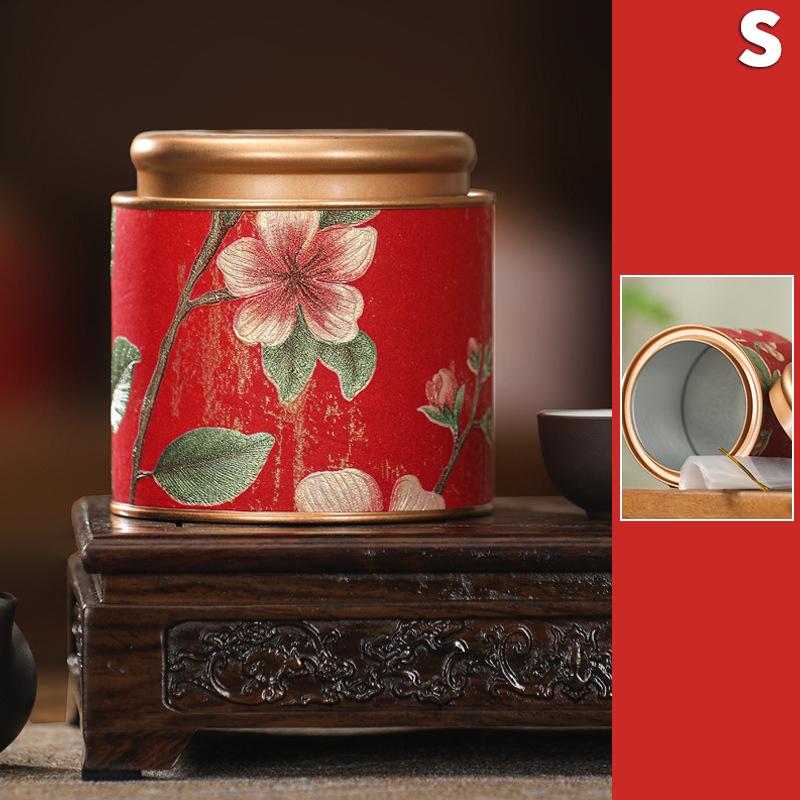Empty Tea Tin Can Household Green Black Tea Sealed Jar Portable Home Small Tea Packaging Box Tinplate Storage Can
