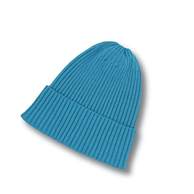 

[yokoami] knit hat rib acrylic wool made in Japan Domestic production watch beanie ladies men s Cold protection (Wool blend/sky blue)