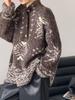 Orange Zest Fair Isle Winter 2025 Wool Blend Thick Knit High Neck Sweater for Women 5041 - Old Money Style
