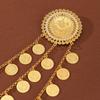 Gold Multi-layer Coin Tassel Body Chain Arabic Bridal Jewelry Light Luxury Style Dress Accessories Bib Necklace