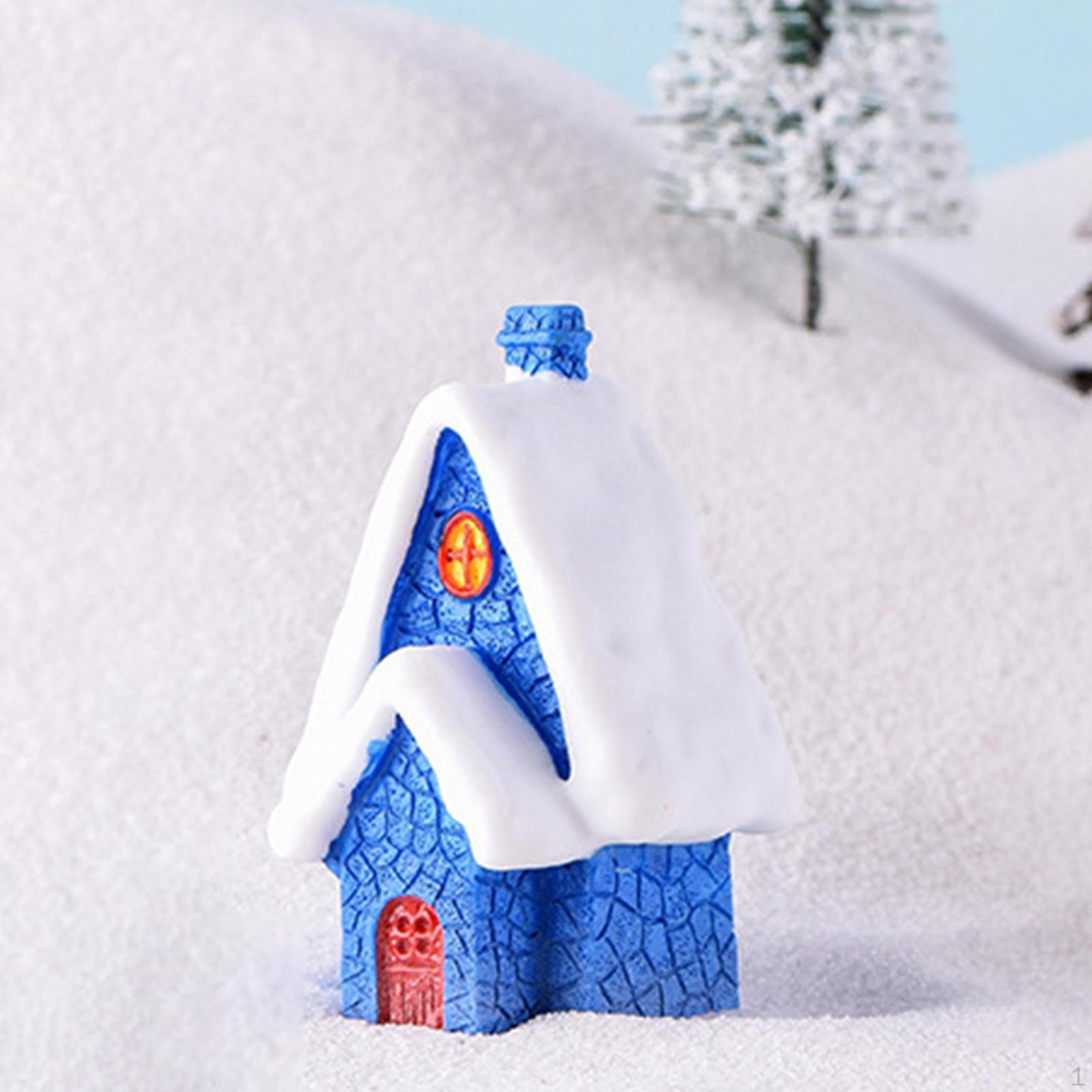 

Рождественский миниатюрный орнамент, деревенский дом, фигурки, центральная часть стола, статуя из смолы для дома Blue 3.2x2.2x5.4cm