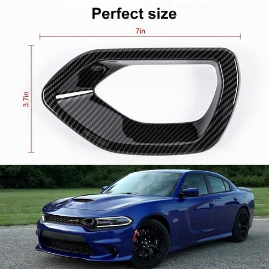 Carbon Fiber Front Bumper Center Grill Grille Trim Frame for Dodge Charger 2015+