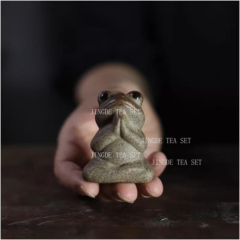 

Buddha Frog Rough Pottery Tea Tray Ornament Tea Ceremony Accessories Can Cultivate Fun Frog Tea Pet Table Decoration