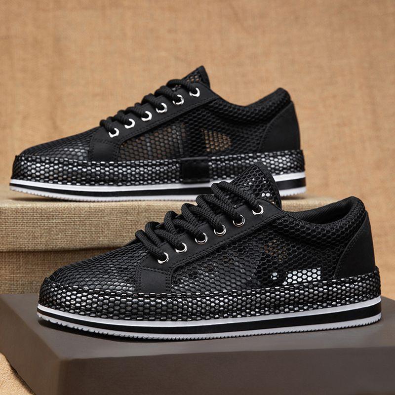 

Сетчатые туфли Летние дышащие полые тонкие сетчатые туфли Универсальные модные спортивные и развлекательные туфли для сноуборда 44 чёрный