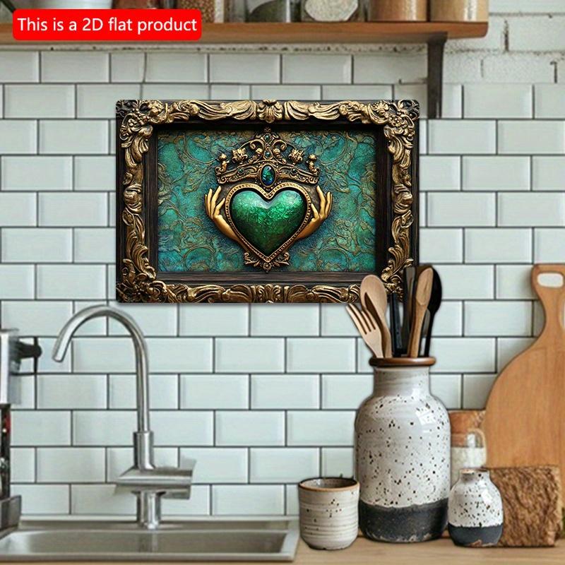

2d Flat 30*20cm, Elegant Wooden Wall Art, Wooden Sign with Hands and Red Heart Design, Decorative Artwork, for Home, Kitchen, Garden, Bedroom, Bar. 30*20cm