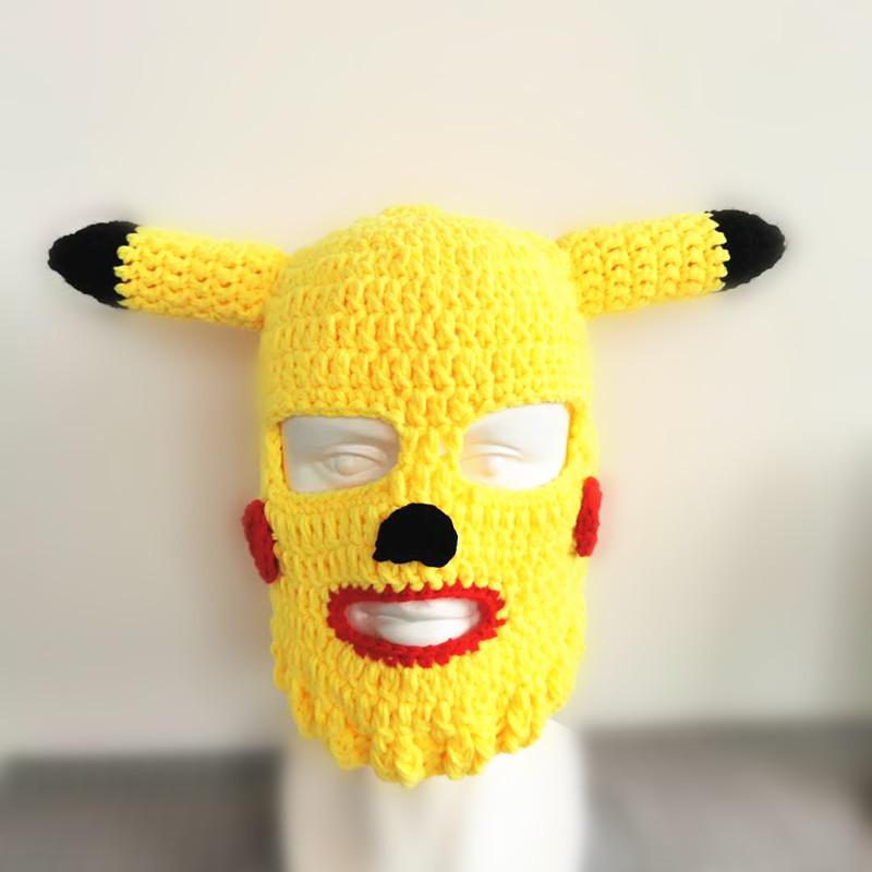 

Personalized Funny Handmade Knitted Hat April Fool s Day Halloween Makeup Party Cosplay Supplies Headgear Mask