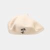 Cappello in lana da donna berretto retrò britannico con ricamo di cocco berretto alla moda viso piccolo moda semplice cappello da pittore all'ingrosso