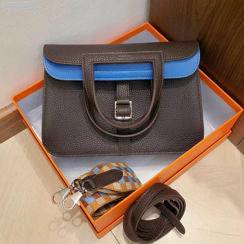 

Сумка с двойным ремешком из коровьей кожи TC с верхним слоем, сумка из конского волоса, сумка-тоут из одинарной кожи, повседневный стиль с сотнями дизайнов 24x8x18cm Double Strap эбеновый