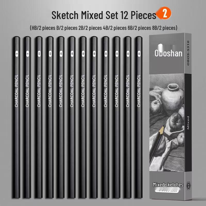 Art Student Sketching Pencil Set - Quick Sketch 2B & Charcoal for Beginners