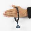 Nenjudo Made In Japan Pair Set of Prayer Beads Ebony Blue Tiger Eye Stone Niteniri Color Iron Genuine Crystal Fujigumo Stone Niteniri Color The